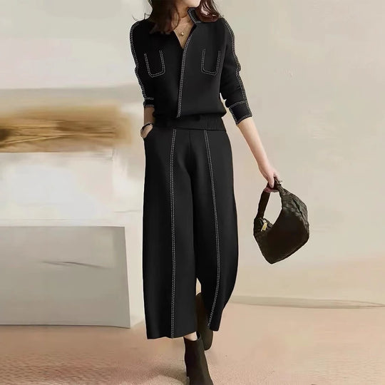 Damen elegante Culotte mit dekorativen Steppnähten Heidi-Mode
