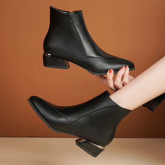 Damen Ankle Boots mit elegantem Design und komfortablem Blockabsatz Heidi-Mode