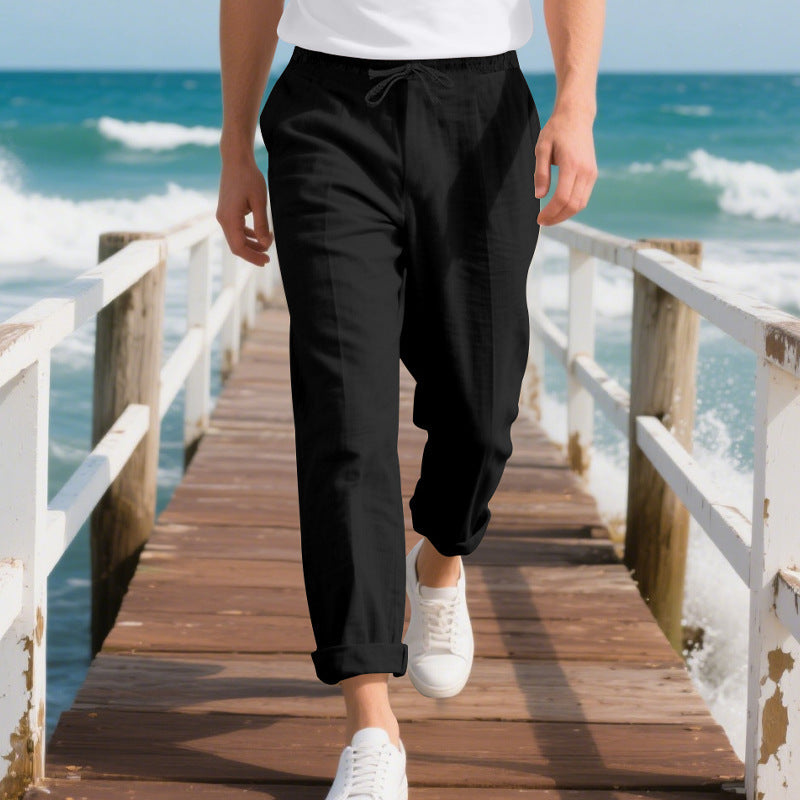 Herren Bequeme Strandhose mit verstellbarem Kordelzug Heidi-Mode