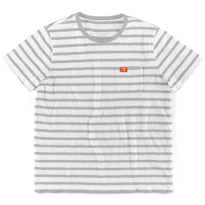 Herren gemustertes T-Shirt mit Brusttasche Heidi-Mode