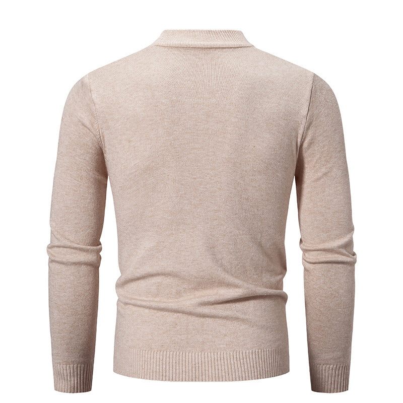 Herren Feinstrickpullover mit hohem Kragen und elastischen Bündchen Heidi-Mode