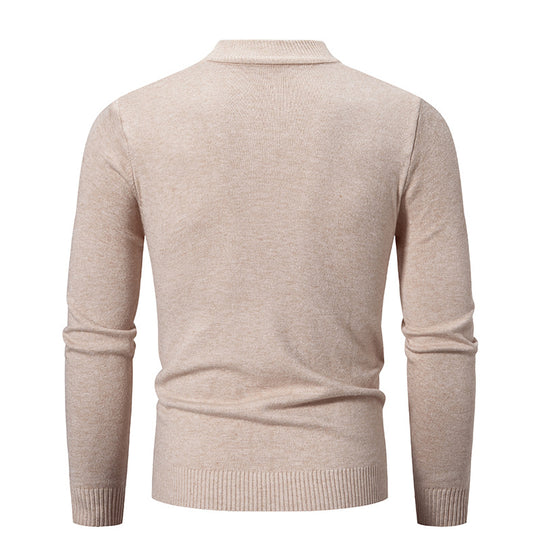 Herren Feinstrickpullover mit hohem Kragen und elastischen Bündchen Heidi-Mode