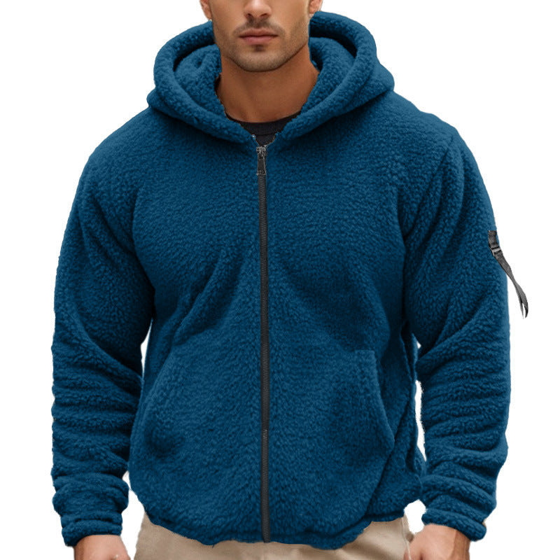 Herren Fleece-Hoodie mit kängurutasche und robustem Reißverschluss Heidi-Mode