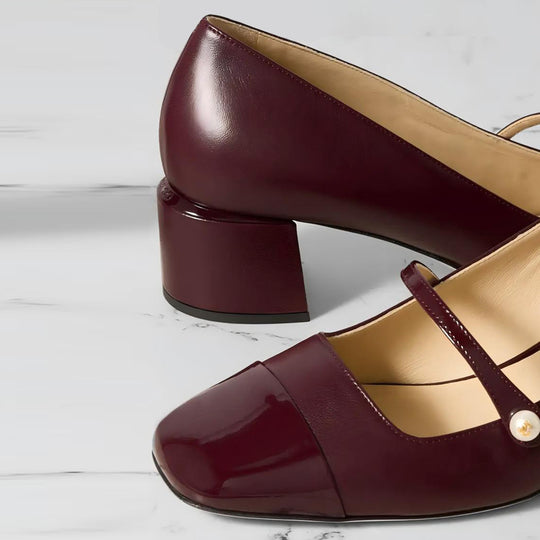 Femme Elegante Blockabsatz Mary Jane Schuhe Heidi-Mode