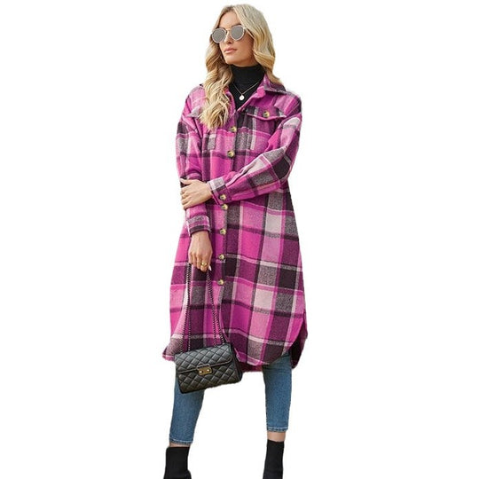 Damen Karierte Overshirtjacke Heidi-Mode