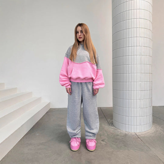 Damen modisches Sweat-Set mit kreativen Akzenten Heidi-Mode
