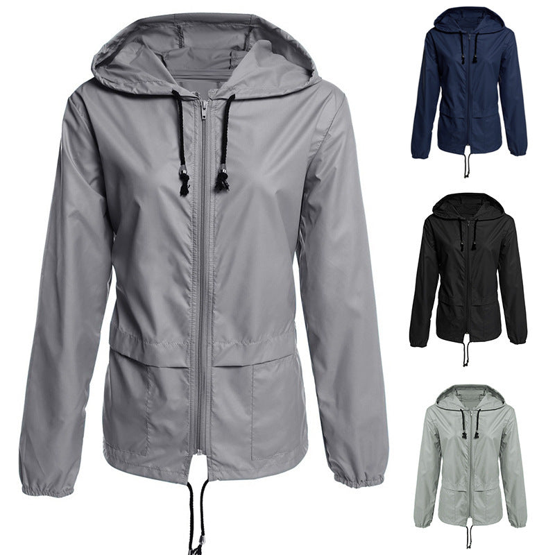 Damen leichte Übergangsjacke mit verstellbarem Kordelzug Heidi-Mode