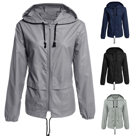 Damen leichte Übergangsjacke mit verstellbarem Kordelzug Heidi-Mode