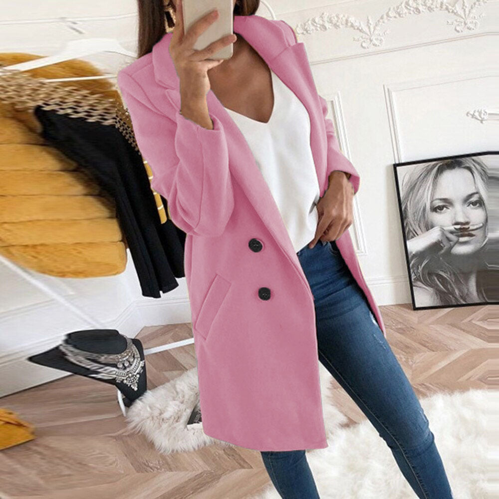 Heidi-Mode | Lange Doppelreiherjacke mit Taschen