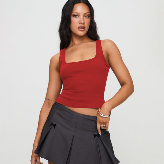 Damen modisches Tanktop mit quadratischem Ausschnitt und feiner Rippstruktur Heidi-Mode