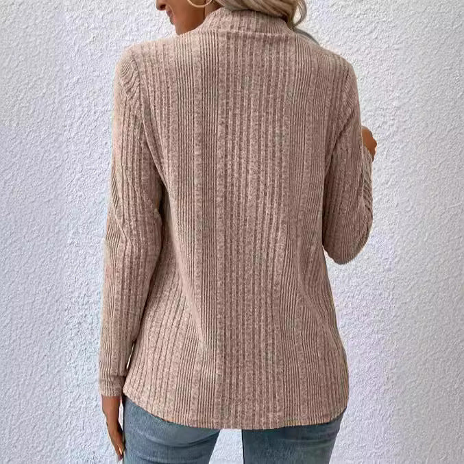Damen gemütliche Strickjacke mit lässigem Schnitt und asymmetrischem Saum Heidi-Mode