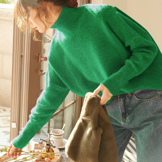 Damen Kuscheliger Rollkragenpullover aus hochwertigem Material Heidi-Mode