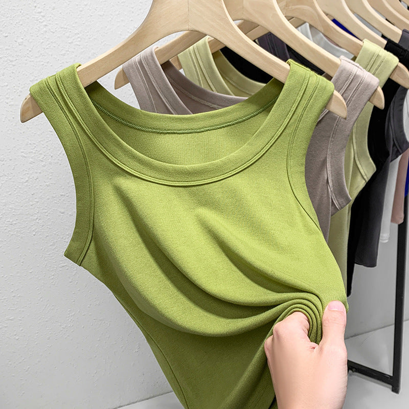 Damen ärmelloses Basic-Top aus hochwertigem Material Heidi-Mode