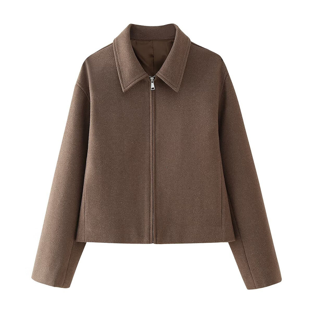 Damen Übergangsjacke mit Stehkragen und modernem Reißverschluss Heidi-Mode