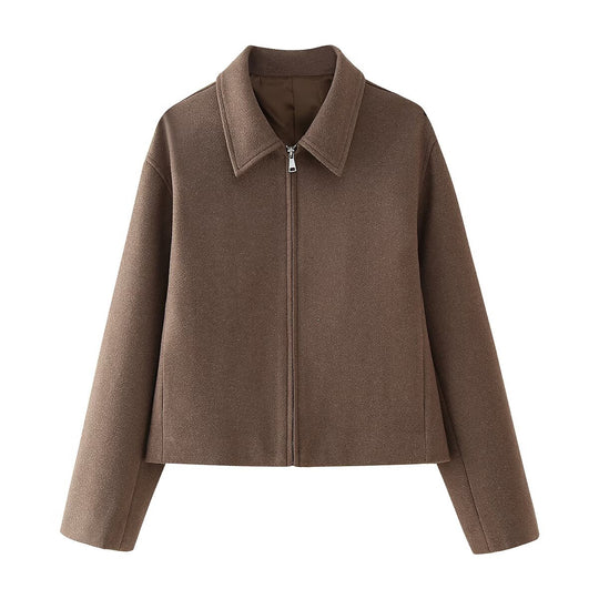 Damen Übergangsjacke mit Stehkragen und modernem Reißverschluss Heidi-Mode