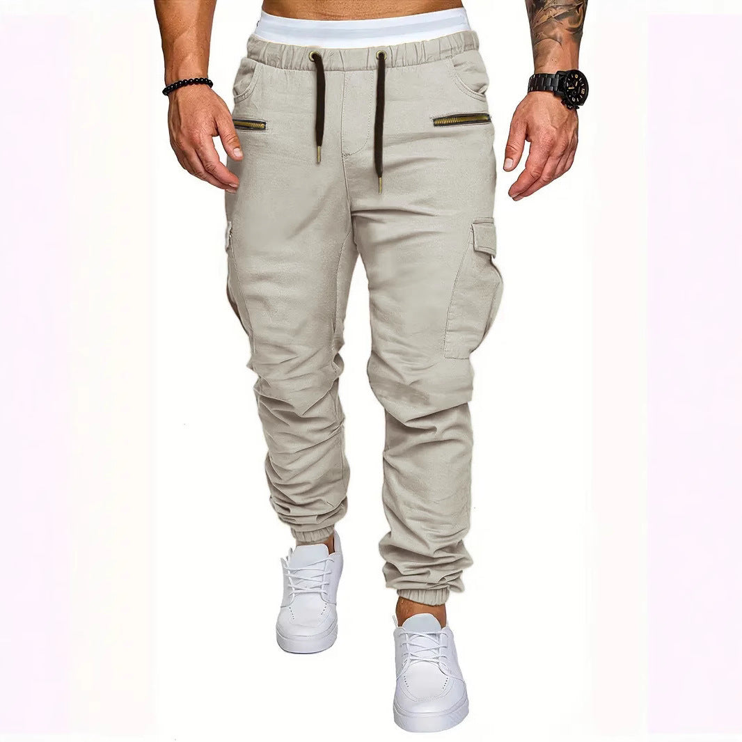 Herren Cargo-Jogginghose mit elastischem Bund und praktischen Reißverschlusstaschen Heidi-Mode