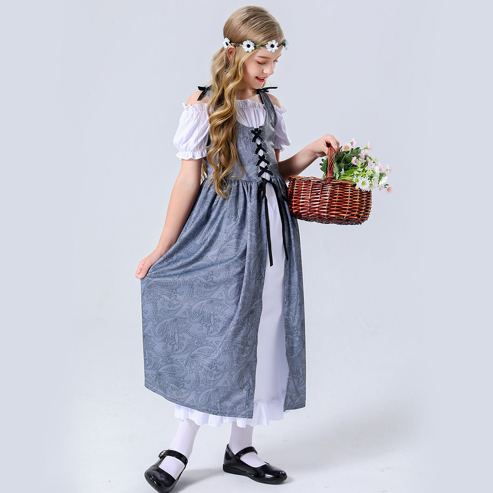 Damen Trachtenkleid mit romantischen Rüschendetails und bezaubernder Schnürung Heidi