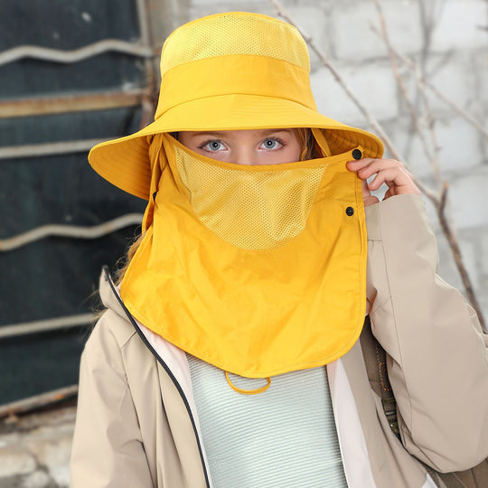 Heidi Mode | Vollabdeckung Gesicht Sonnenschutz Maske im Freien UV Eimer Hut