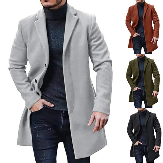 Herren eleganter Langmantel mit modernem Schnitt und praktischen Taschen Heidi-Mode 1757081343