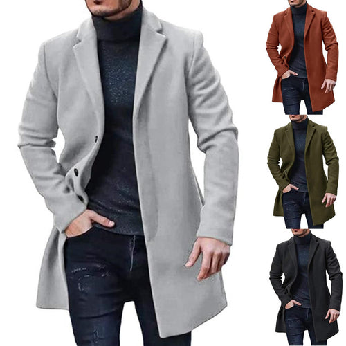 Herren eleganter Langmantel mit modernem Schnitt und praktischen Taschen Heidi-Mode 1757081343
