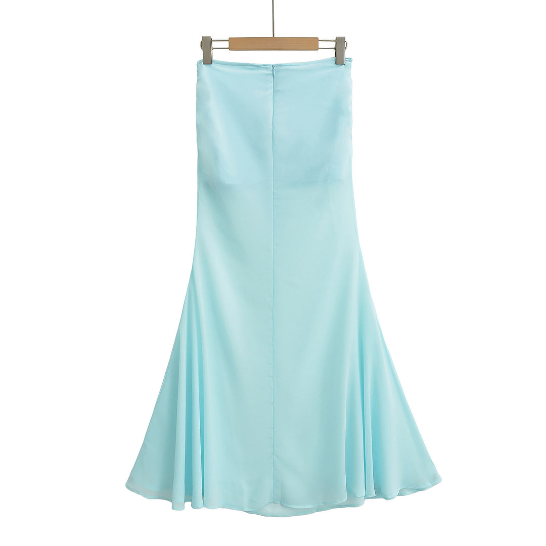 Damen Eleganter Maxi-Rock mit fließendem Schnitt und zarter Textur Heidi-Mode