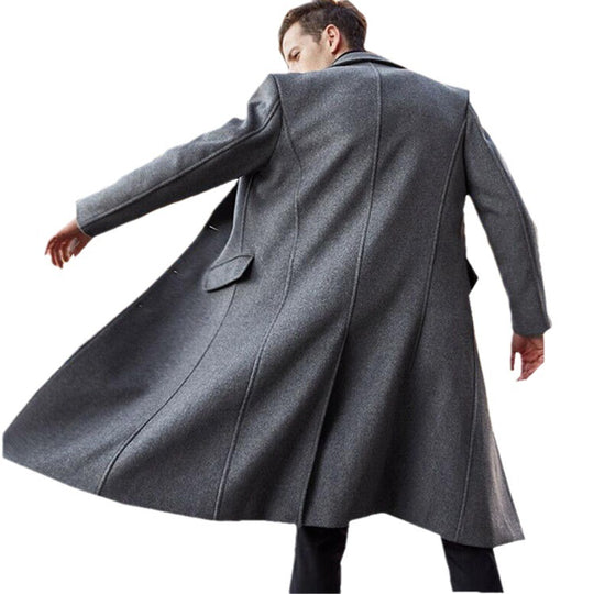 Herren eleganter lang geschnittener Wollmantel Heidi-Mode