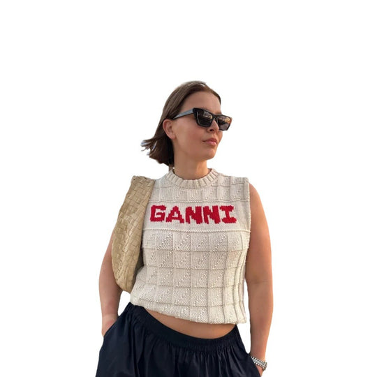 Damen Sportliche Strickweste mit modernem Karomuster Heidi-Mode