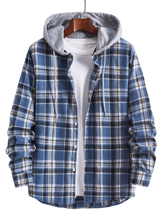 Herren Flanellhemd mit integrierter Kapuze Heidi-Mode