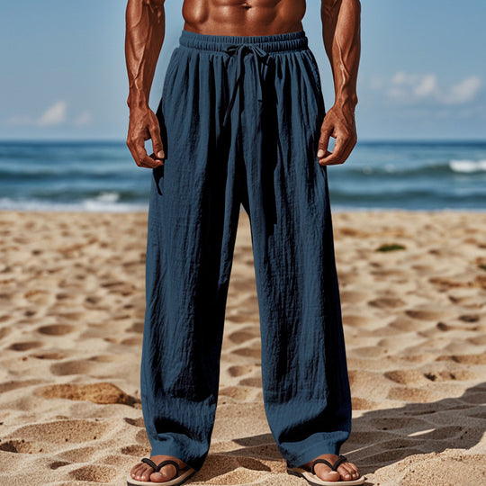 Herren Lässige Strandhose mit elastischem Bund und praktischen Seitentaschen Heidi-Mode