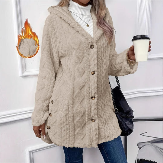 Damen Kuschelige Oversized Jacke Heidi-Mode