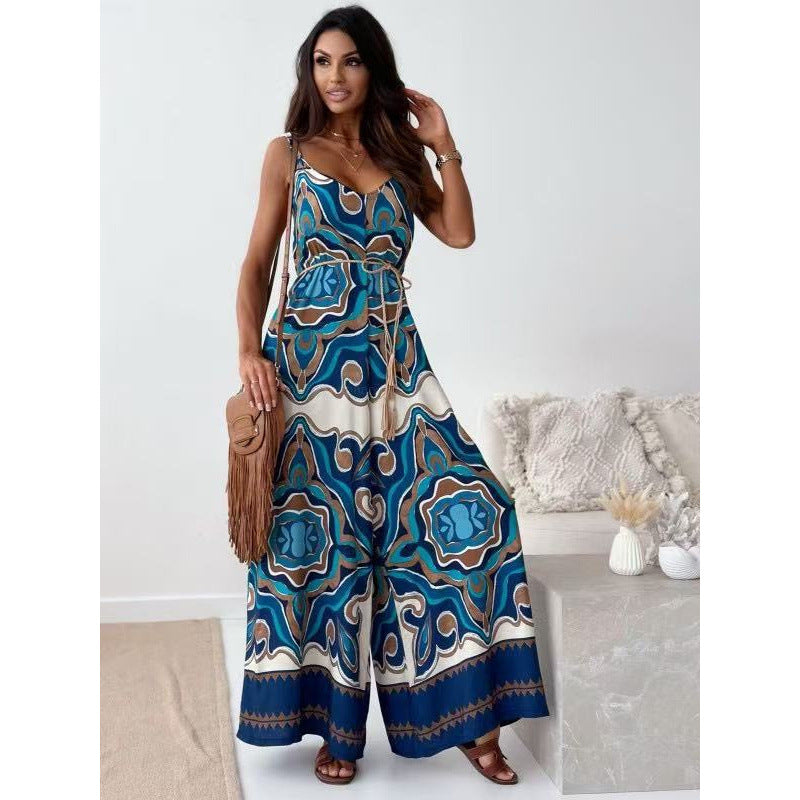 Damen Bohemian Weitbeiniger Bodysuit Heidi-Mode