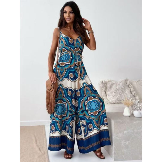 Damen Bohemian Weitbeiniger Bodysuit Heidi-Mode