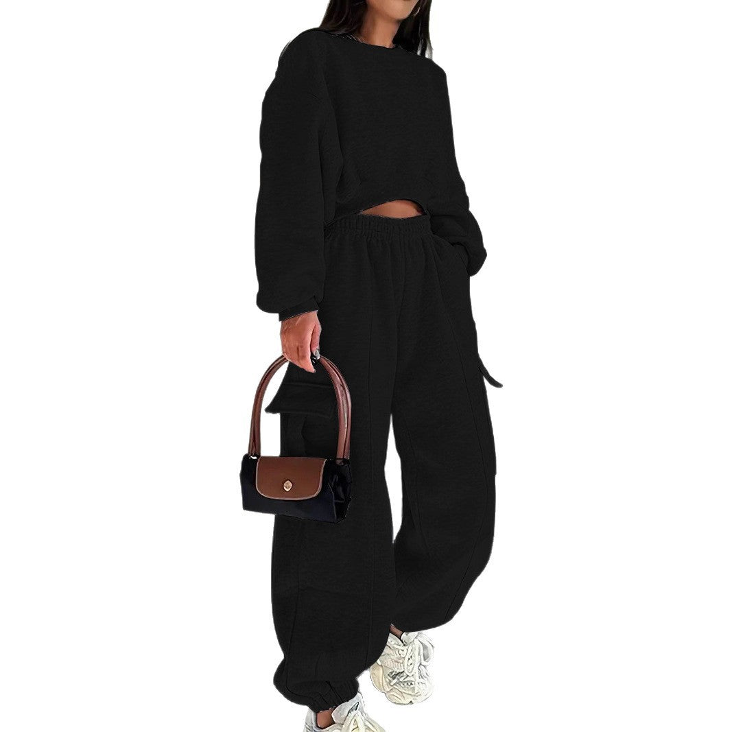 Damen lässiges Set mit Oversized Pullover und weiter Hose Heidi-Mode