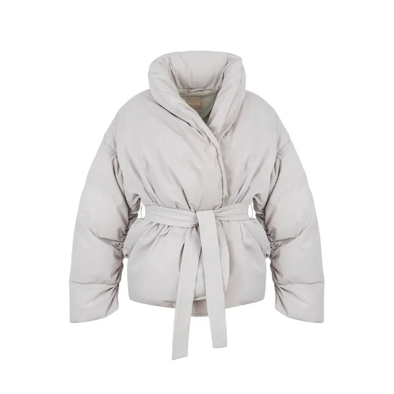 Damen Praktische und modische Daunenjacke mit Gürtel Heidi-Mode