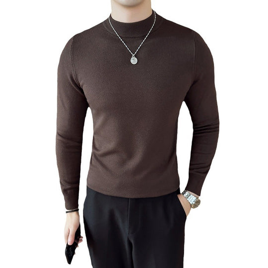 Herren modischer Pullover mit hohem Kragen und eleganter Passform Heidi-Mode