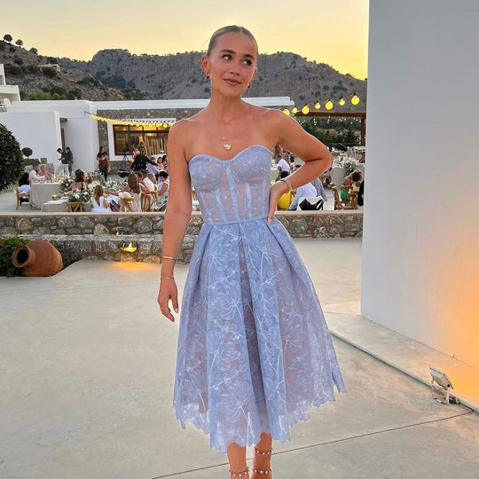 Heidi-Mode | Cocktailkleid mit Trägerloser Spitze für Frauen Brianna