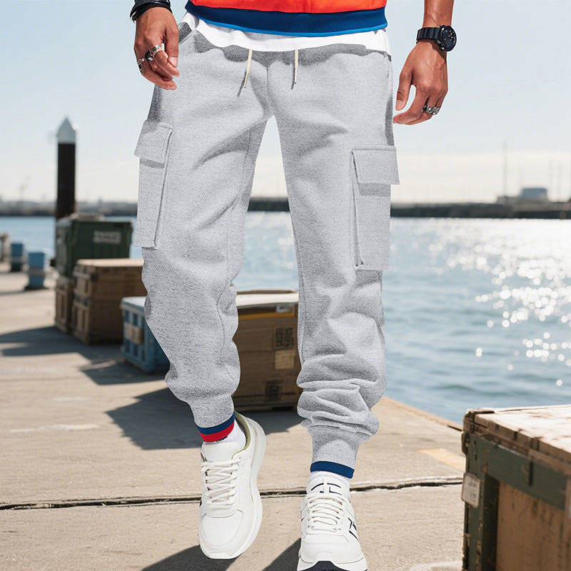 Herren Cargo-Jogginghose mit praktischen Reißverschlusstaschen und elastischem Bund Heidi-Mode