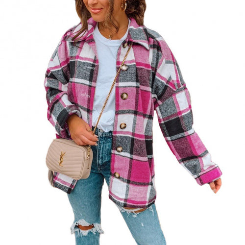 Damen Karierte Flanelljacke Heidi-Mode