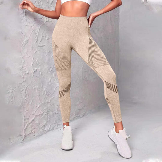 Damen Hochwertige Sportleggings mit atmungsaktiven Mesh-Einsätzen und nahtlosem Design Heidi-Mode