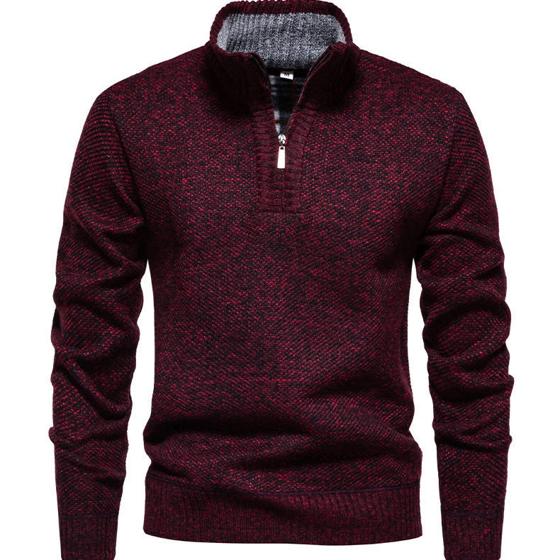 Herren Zip-Pullover mit strukturiertem Design Heidi-Mode