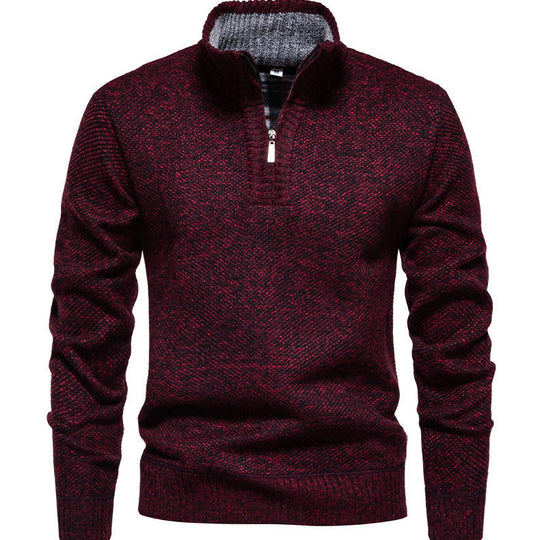 Herren Zip-Pullover mit strukturiertem Design Heidi-Mode