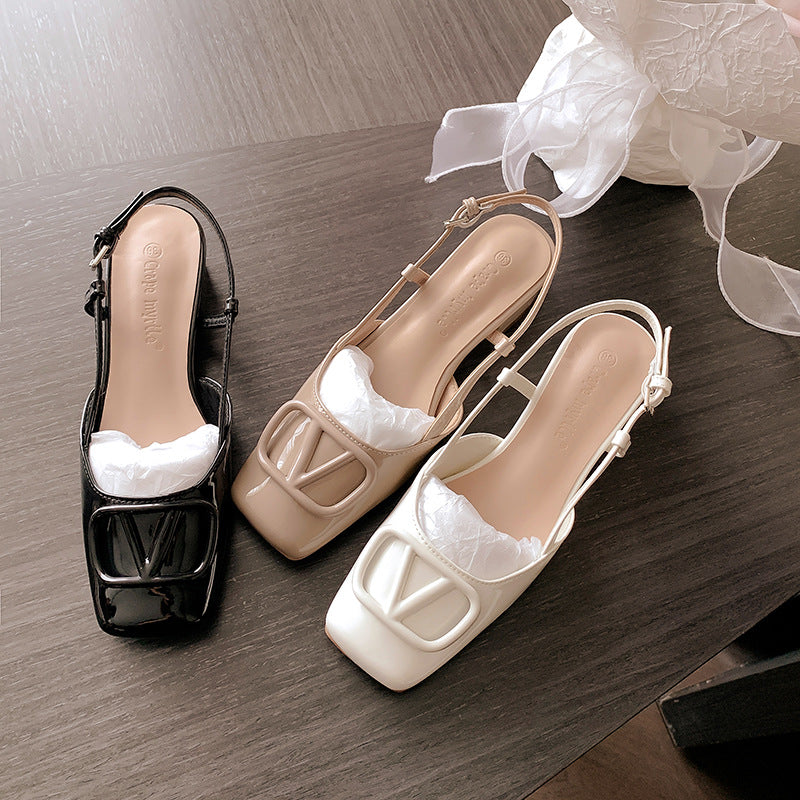 Damen Sling-Pumps mit modischem Schnallenakzent und bequemer Absatzhöhe Heidi-Mode
