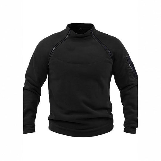 Herren Thermo-Fleecepullover mit hochschließendem Kragen und praktischen Taschen Heidi-Mode