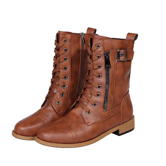Heidi-Mode | Leder Stiefeletten mit Reißverschluss für Damen