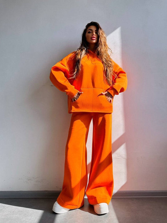 Damen Cooles Oversized Hoodie und weite Freizeithose Heidi-Mode