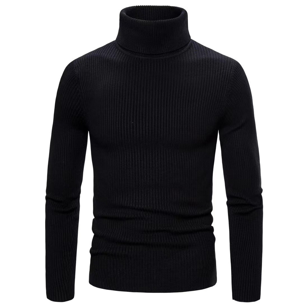 Herren Hochwertiger Rollkragenpullover aus feiner Rippstruktur Heidi-Mode