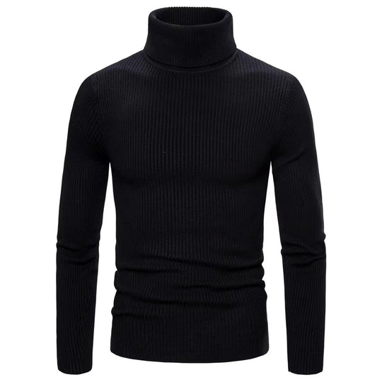 Herren Hochwertiger Rollkragenpullover aus feiner Rippstruktur Heidi-Mode