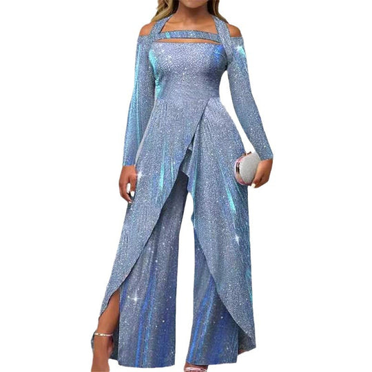Damen Glamouröses Funktionsjumpsuit mit schimmerndem Effekt und elegantem Design Heidi-Mode