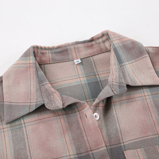 Damen Oversized Karohemd aus leichtem Baumwollmix mit modernen Schnittdetails Heidi-Mode