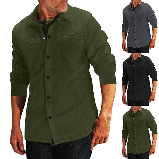 Herren Cord-Jacke mit praktischen Brusttaschen und modernem Schnitt Heidi-Mode